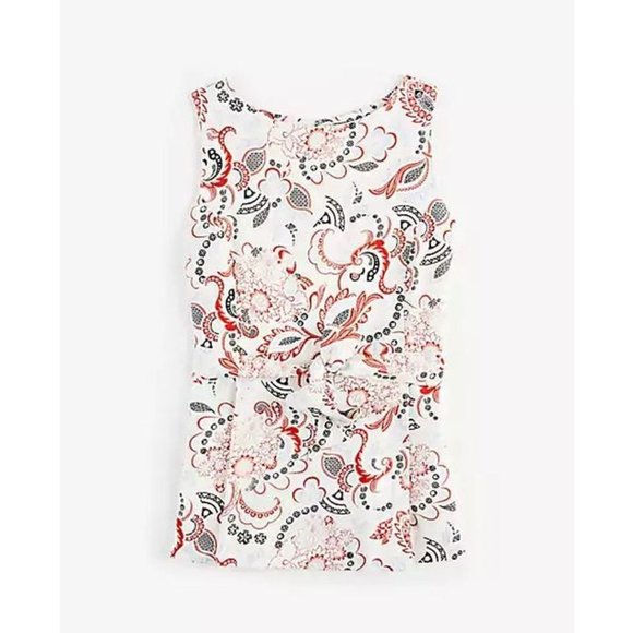 Ann Taylor Factory Tops - Ann Taylor Factory Linen Floral Belted Top MP